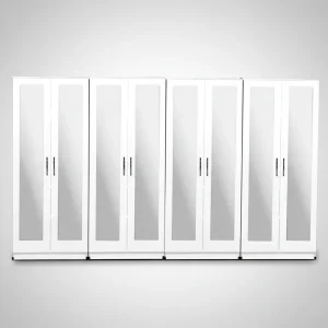 8-FULL MIRROR 8 DOOR WARDROBE (Assembled)