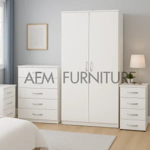 SIMPLE 2 DOOR WARDROBE SET (Assembled)