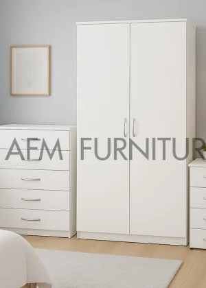 SIMPLE 2 DOOR WARDROBE SET (Assembled)